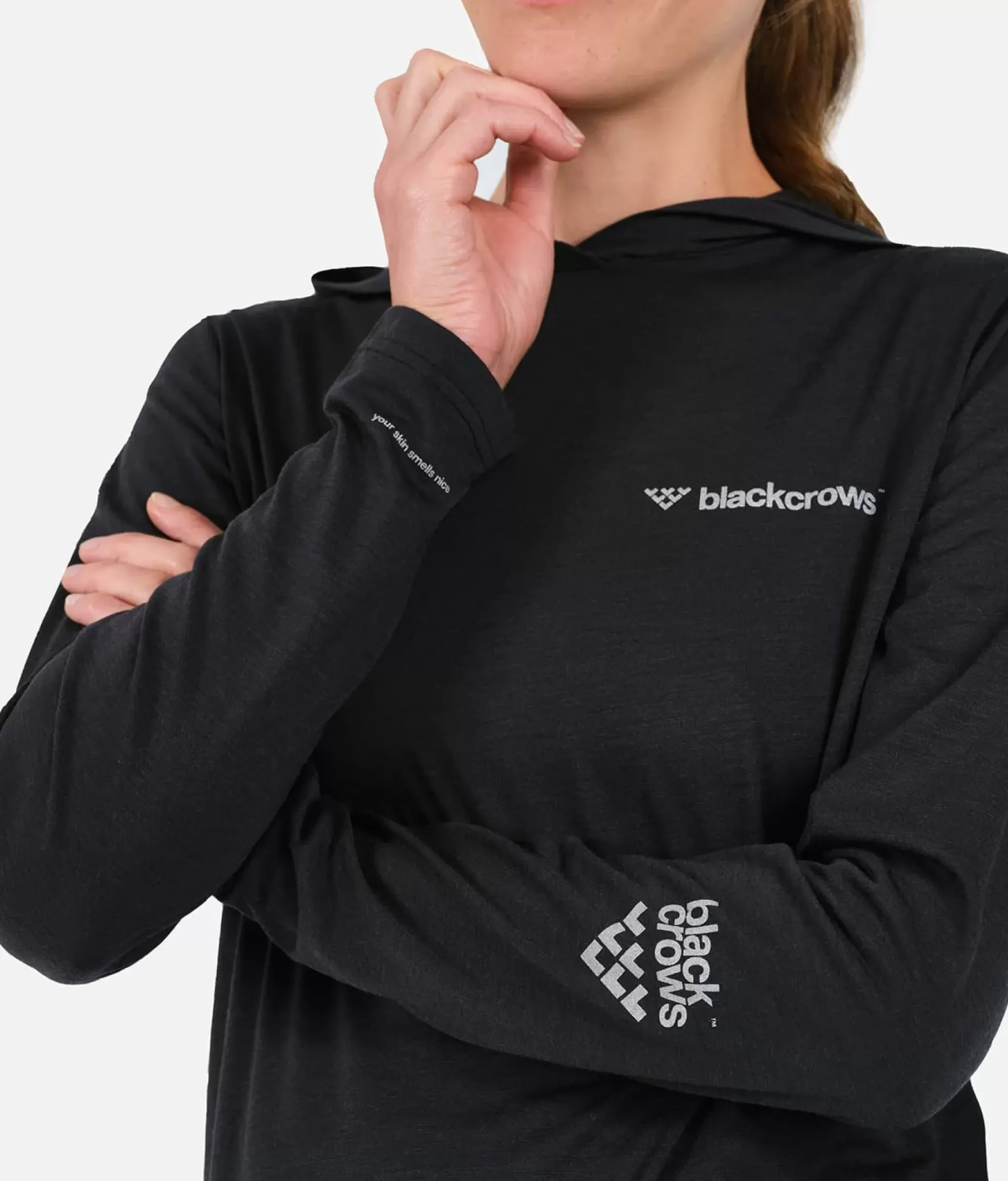 Best Black Crows T-Shirt A Capuche Femme Merino Blend Noir