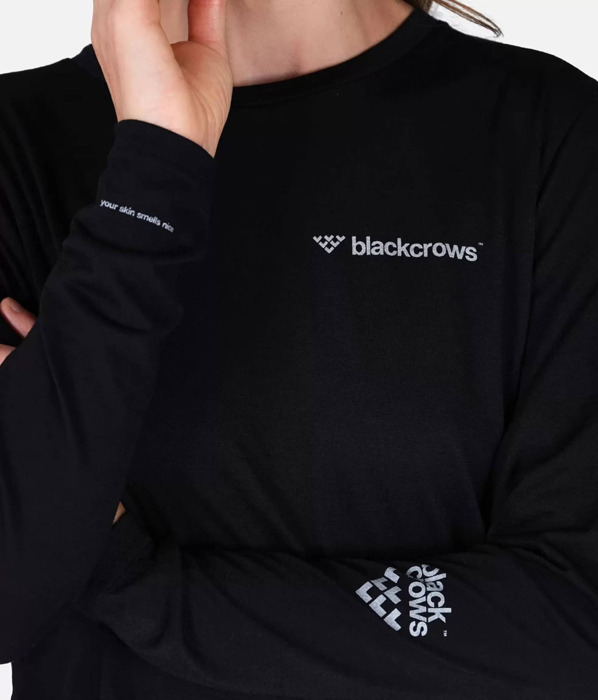 Black Crows T-Shirt Femme Merino Blend Manches Longues Noir