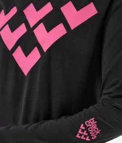 Best Black Crows T-Shirt Femme Merino Blend Manches Longues Noir-Rose
