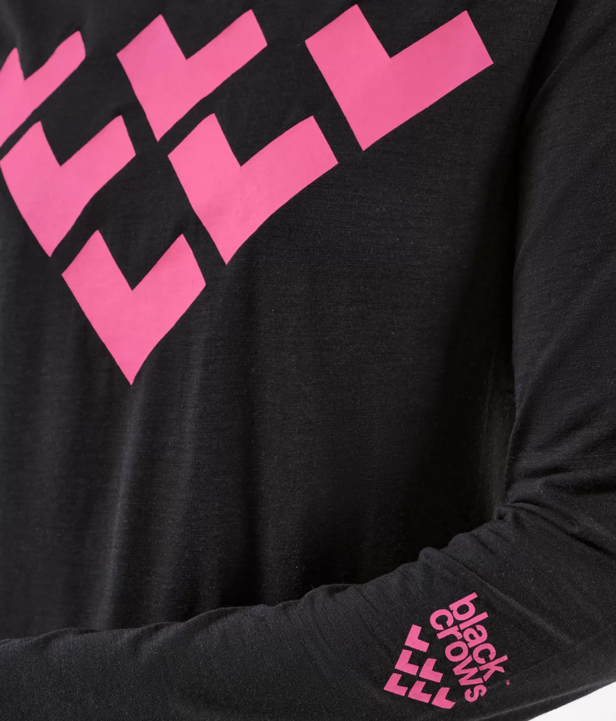 Best Black Crows T-Shirt Femme Merino Blend Manches Longues Noir-Rose
