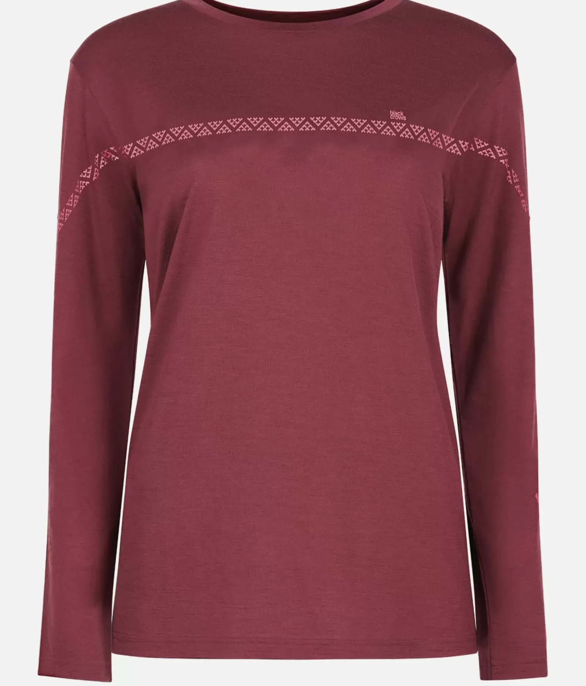 Black Crows T-Shirt Femme Merino Manches Longues Line Bordeaux