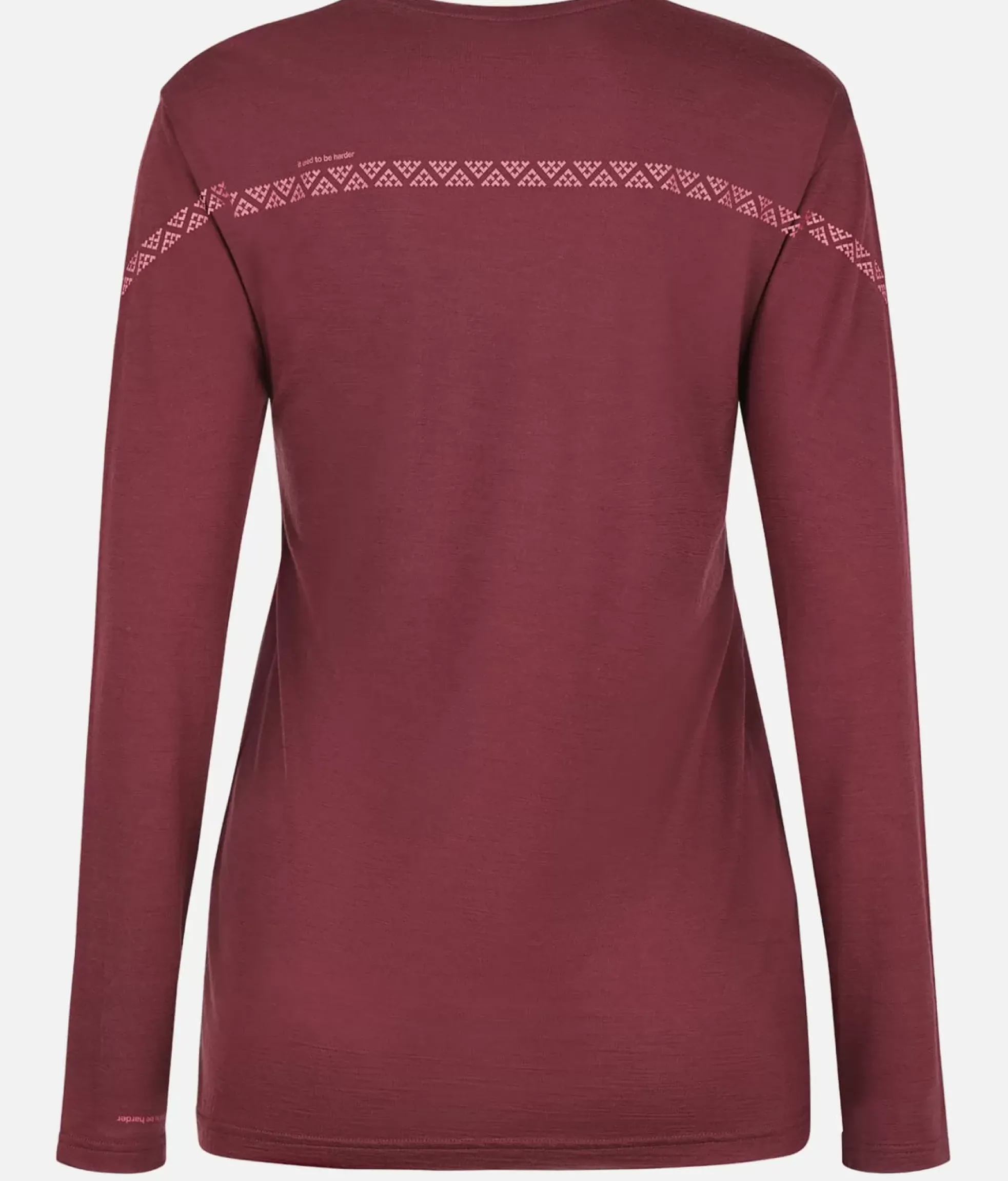 Black Crows T-Shirt Femme Merino Manches Longues Line Bordeaux