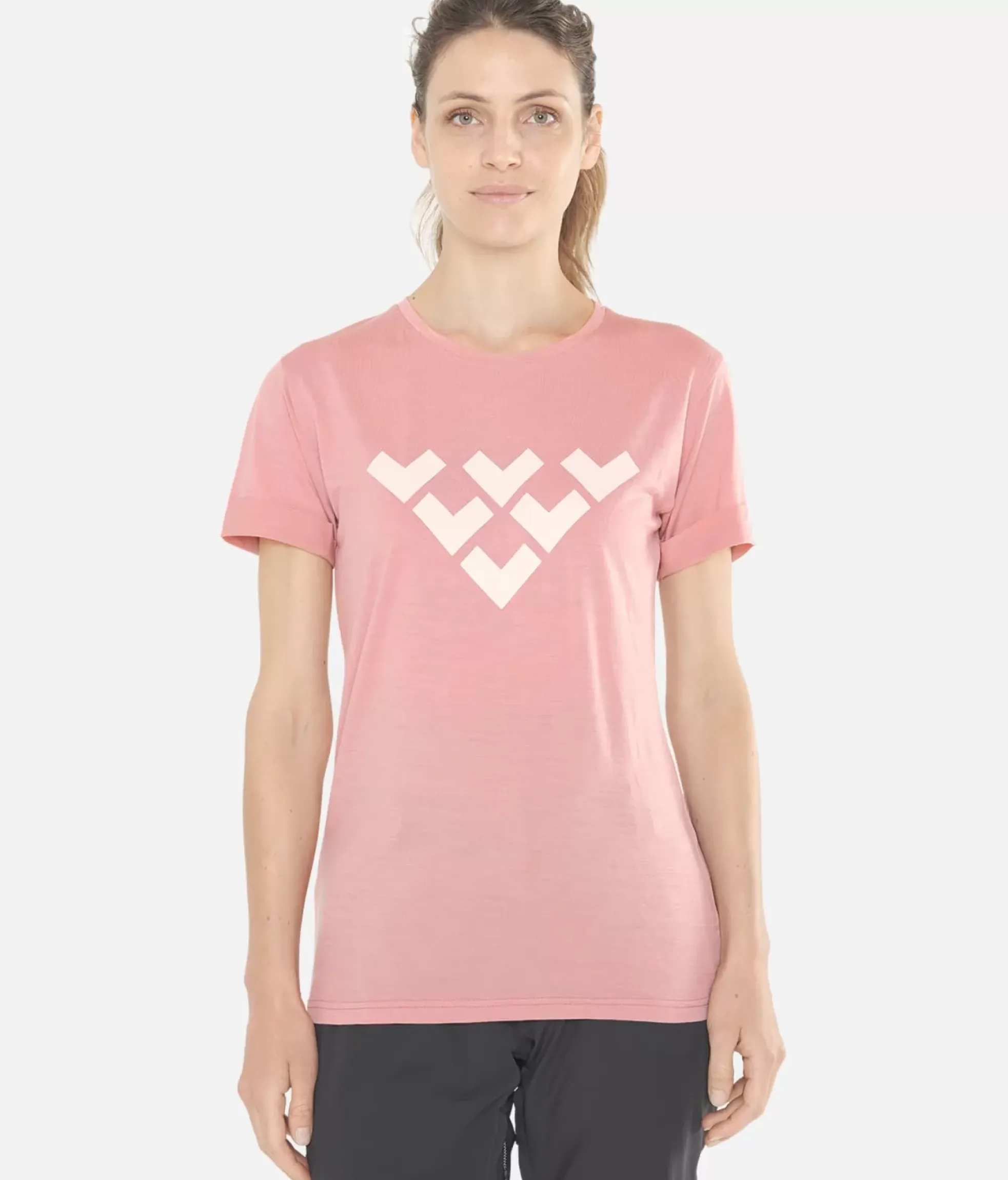 Outlet Black Crows T-Shirt Femme Merino Manches Courtes Chevron Rose Ancienne