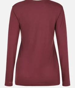Black Crows T-Shirt Femme Merino Manches Longues Chevron Bordeaux