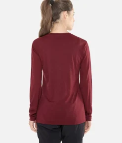 Black Crows T-Shirt Femme Merino Manches Longues Chevron Bordeaux