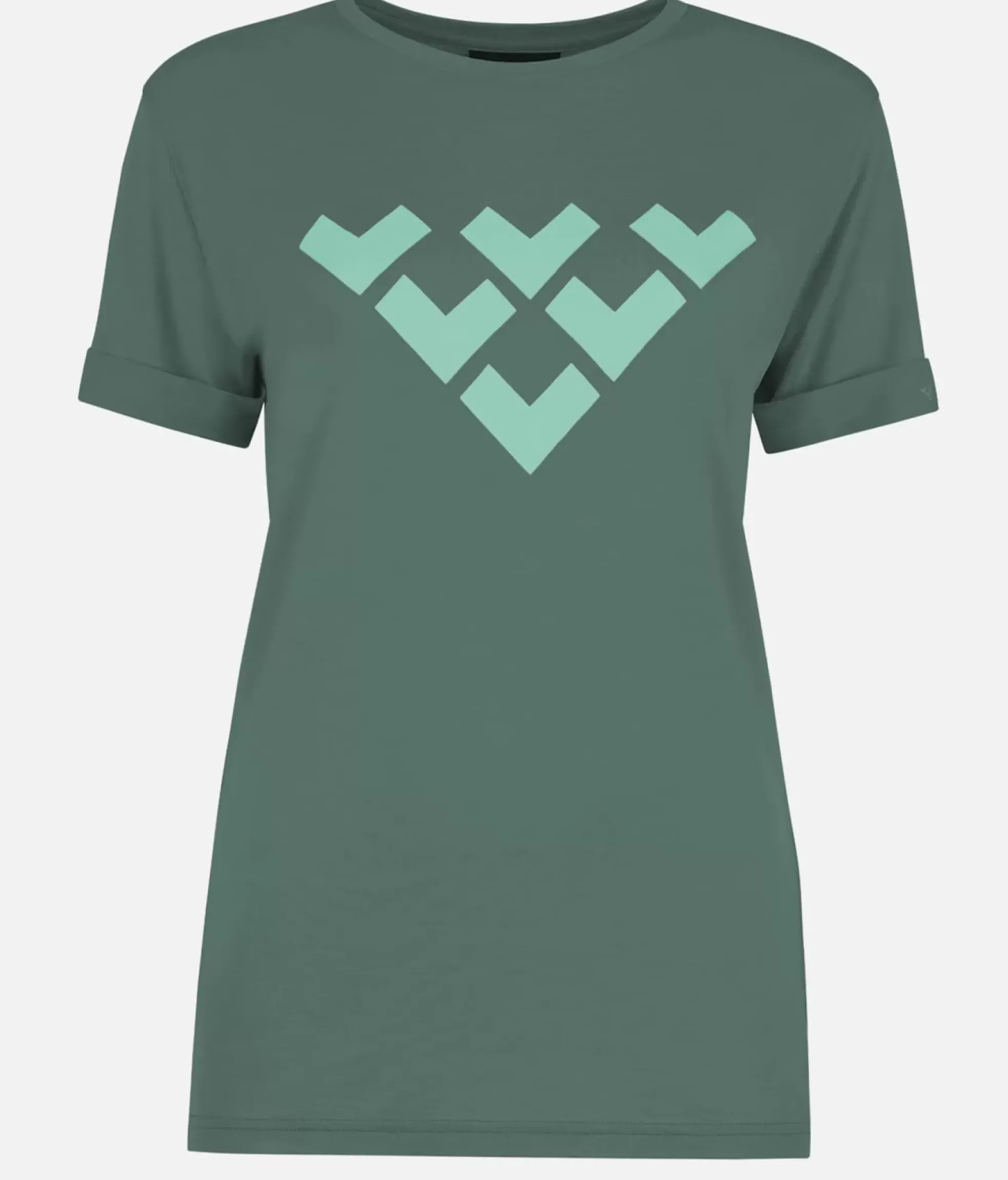 Outlet Black Crows T-Shirt Femme Merino Manches Courtes Chevron Vert Fonce