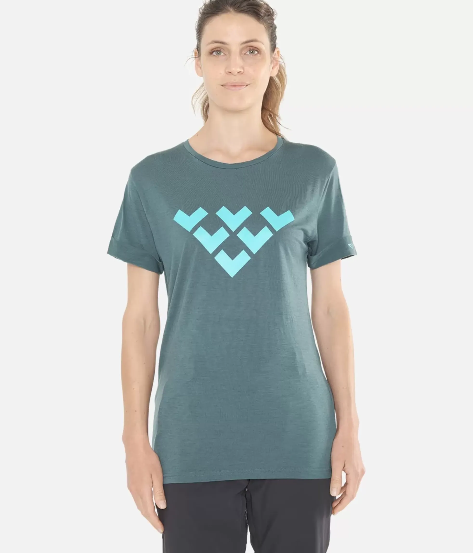 Outlet Black Crows T-Shirt Femme Merino Manches Courtes Chevron Vert Fonce