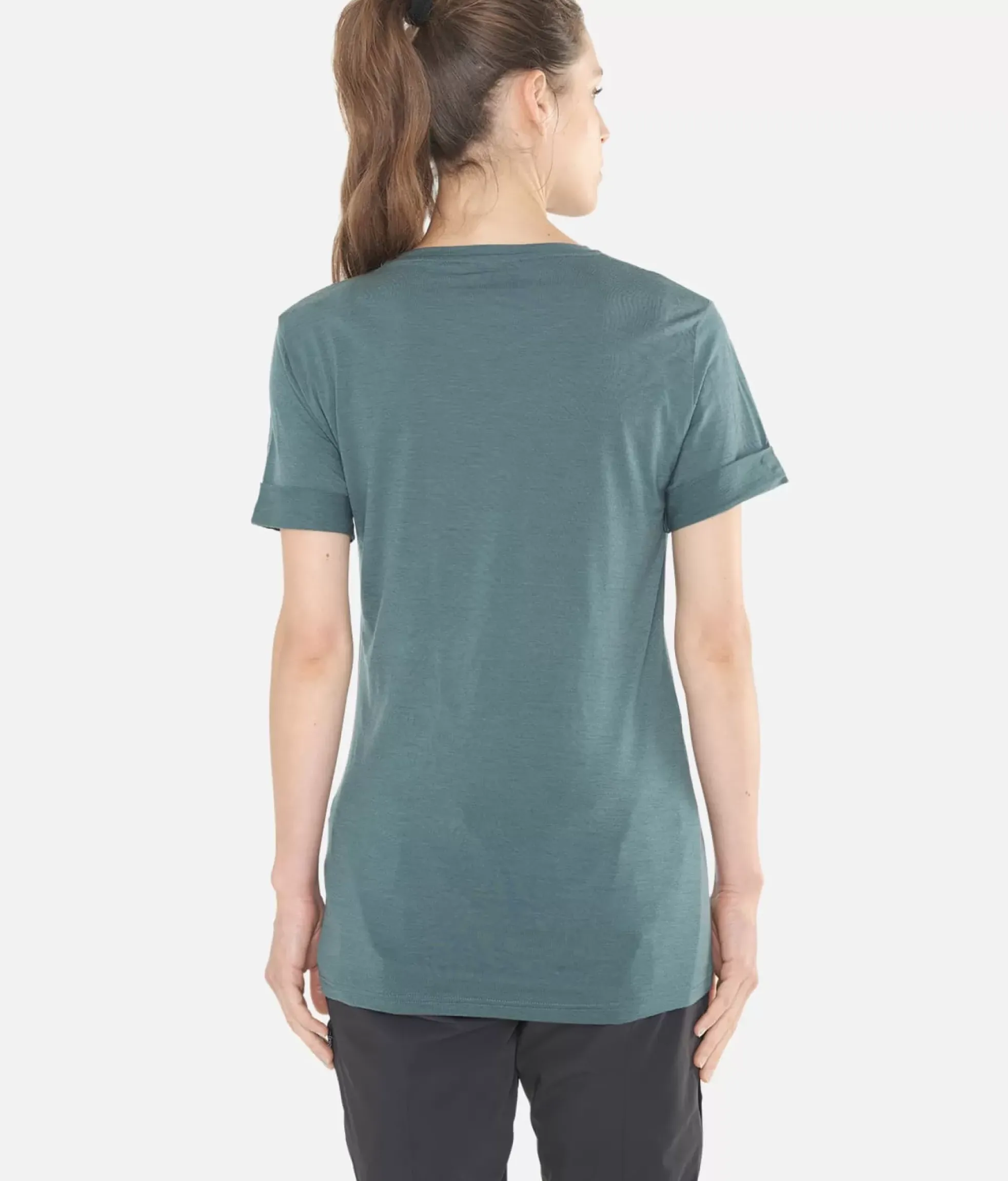 Outlet Black Crows T-Shirt Femme Merino Manches Courtes Chevron Vert Fonce