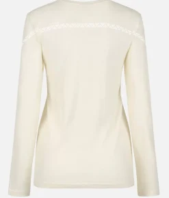 Hot Black Crows T-Shirt Femme Merino Manches Longues Line Blanc Casse
