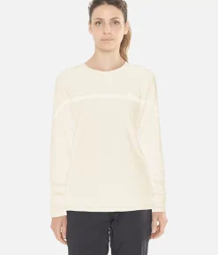 Hot Black Crows T-Shirt Femme Merino Manches Longues Line Blanc Casse
