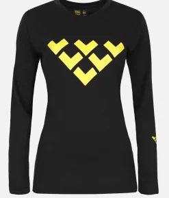Online Black Crows T-Shirt Femme Merino Manches Longues Chevron Noir