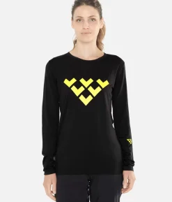Online Black Crows T-Shirt Femme Merino Manches Longues Chevron Noir