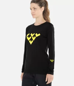 Online Black Crows T-Shirt Femme Merino Manches Longues Chevron Noir