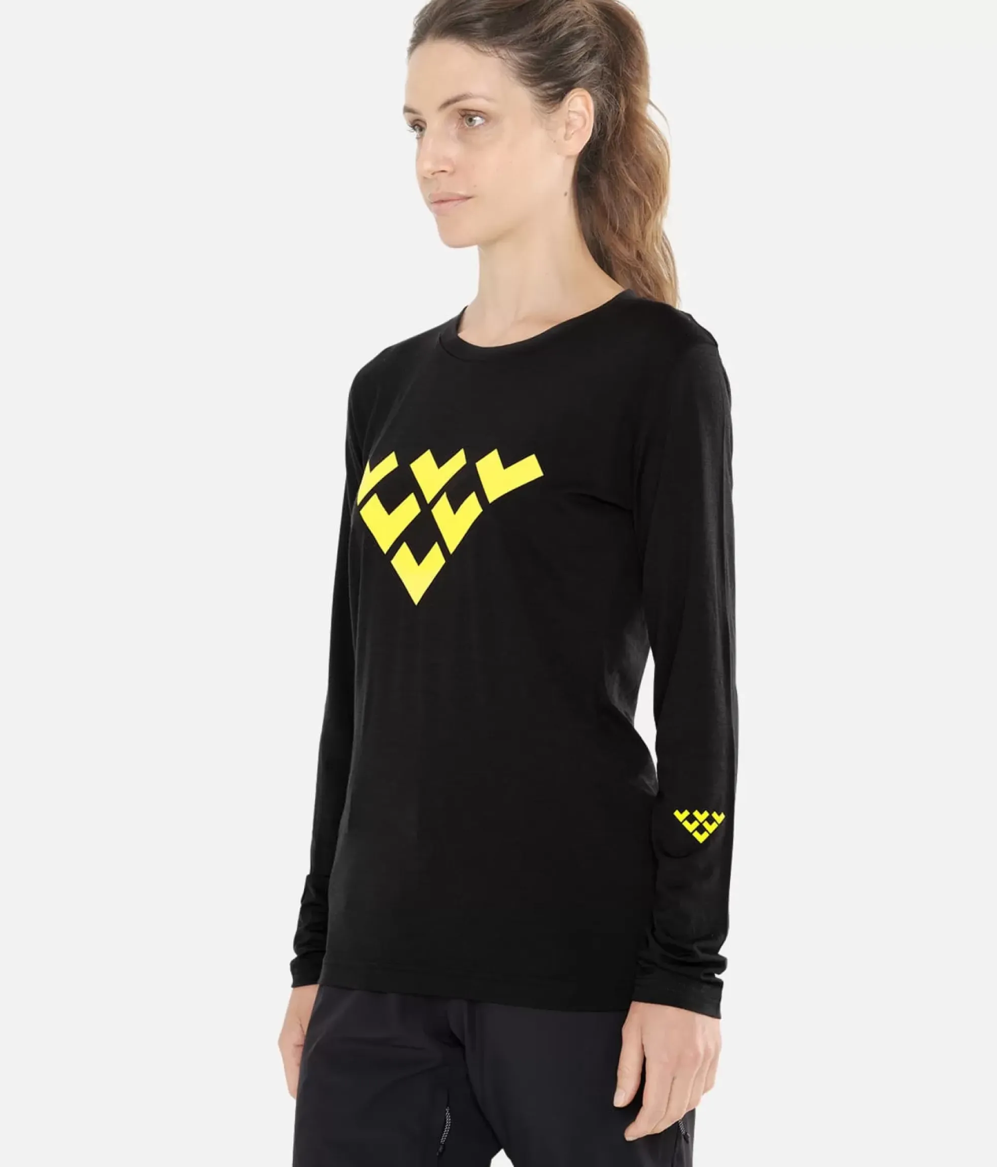 Online Black Crows T-Shirt Femme Merino Manches Longues Chevron Noir
