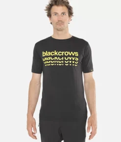 Outlet Black Crows T-Shirt Homme Merino Bc Manches Courtes Noir-Jaune