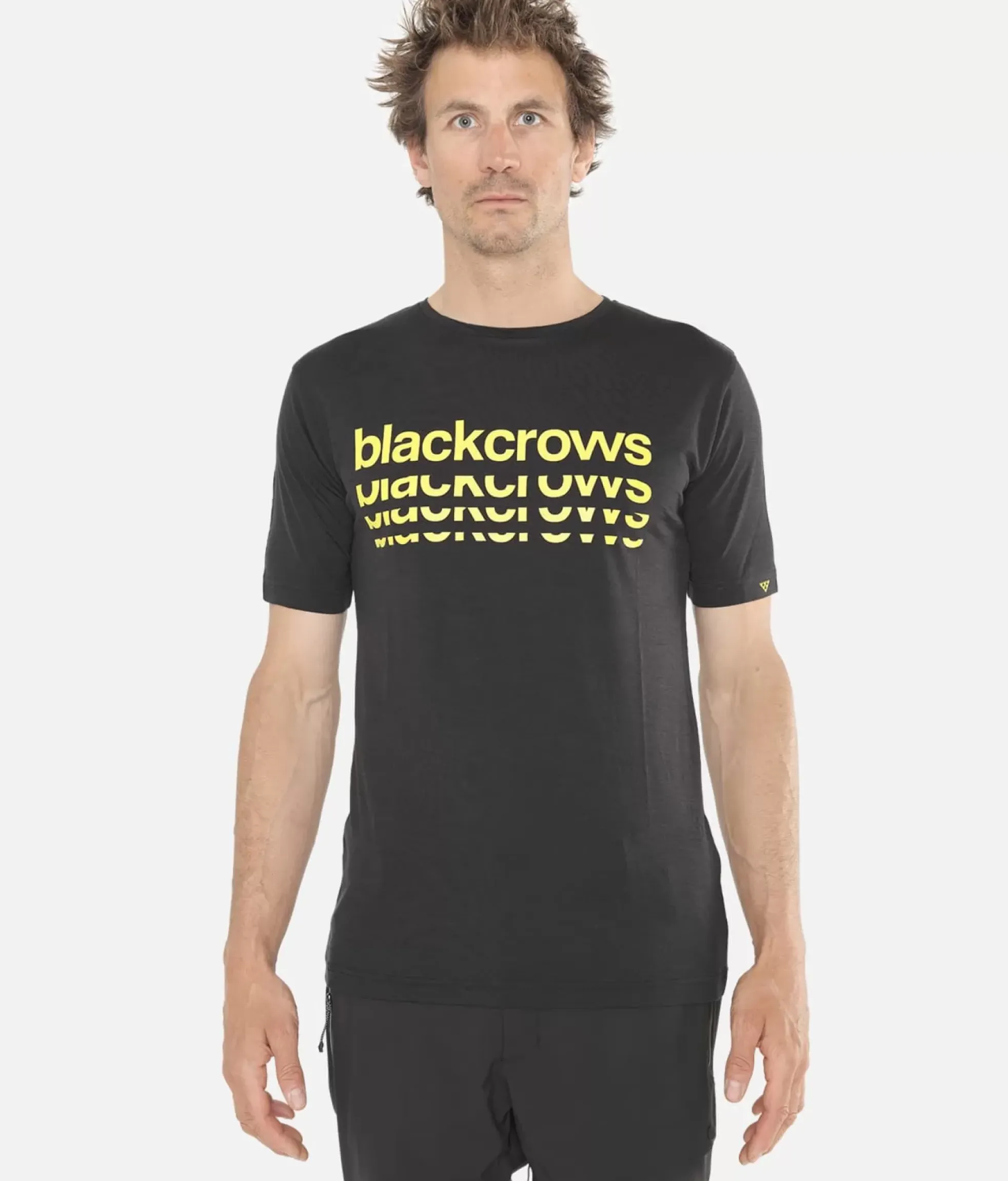 Outlet Black Crows T-Shirt Homme Merino Bc Manches Courtes Noir-Jaune