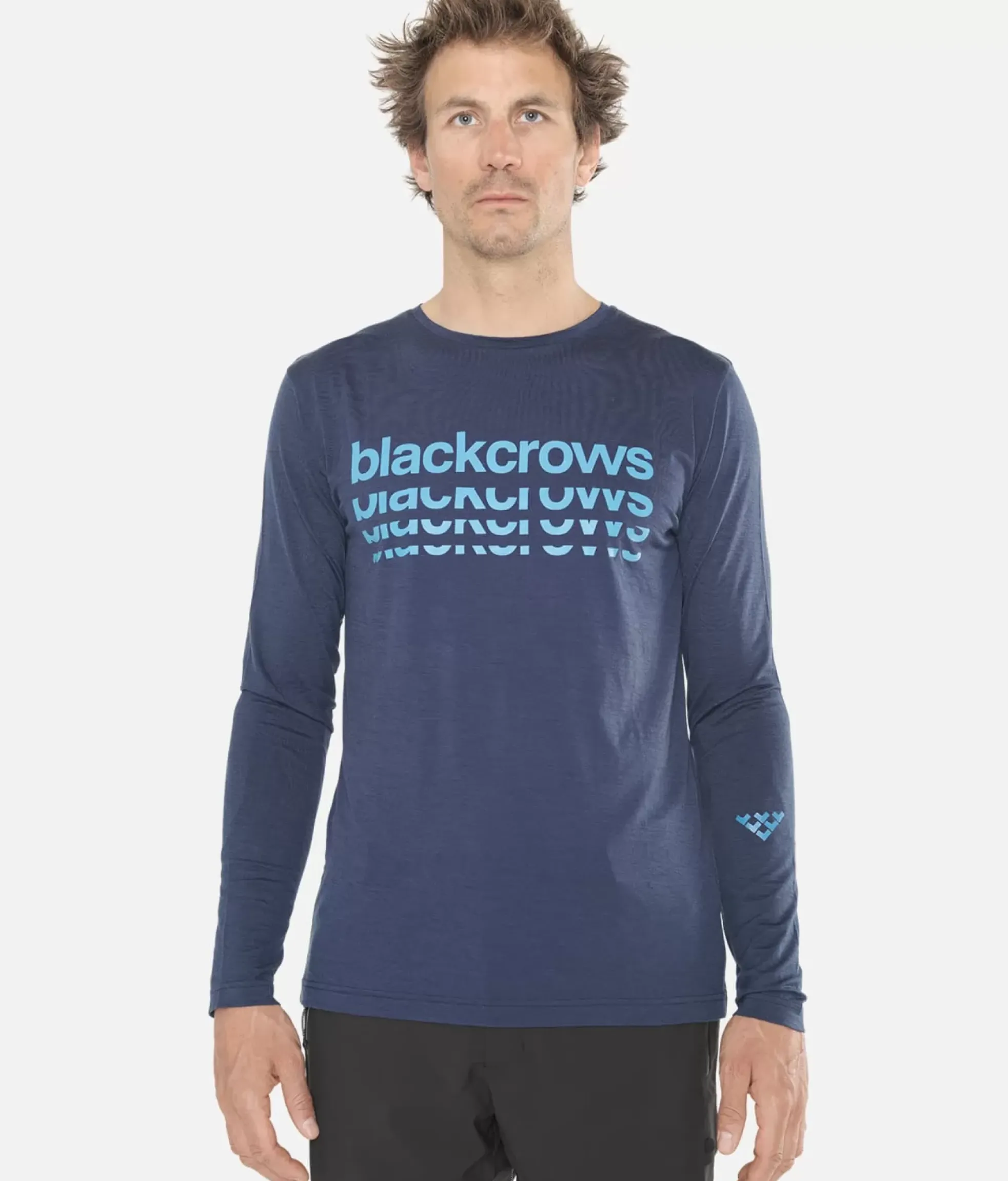 Discount Black Crows T-Shirt Homme Merino Bc Manches Longues Bleu Fonce