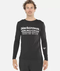 Best Black Crows T-Shirt Homme Merino Bc Manches Longues Noir-Blanc