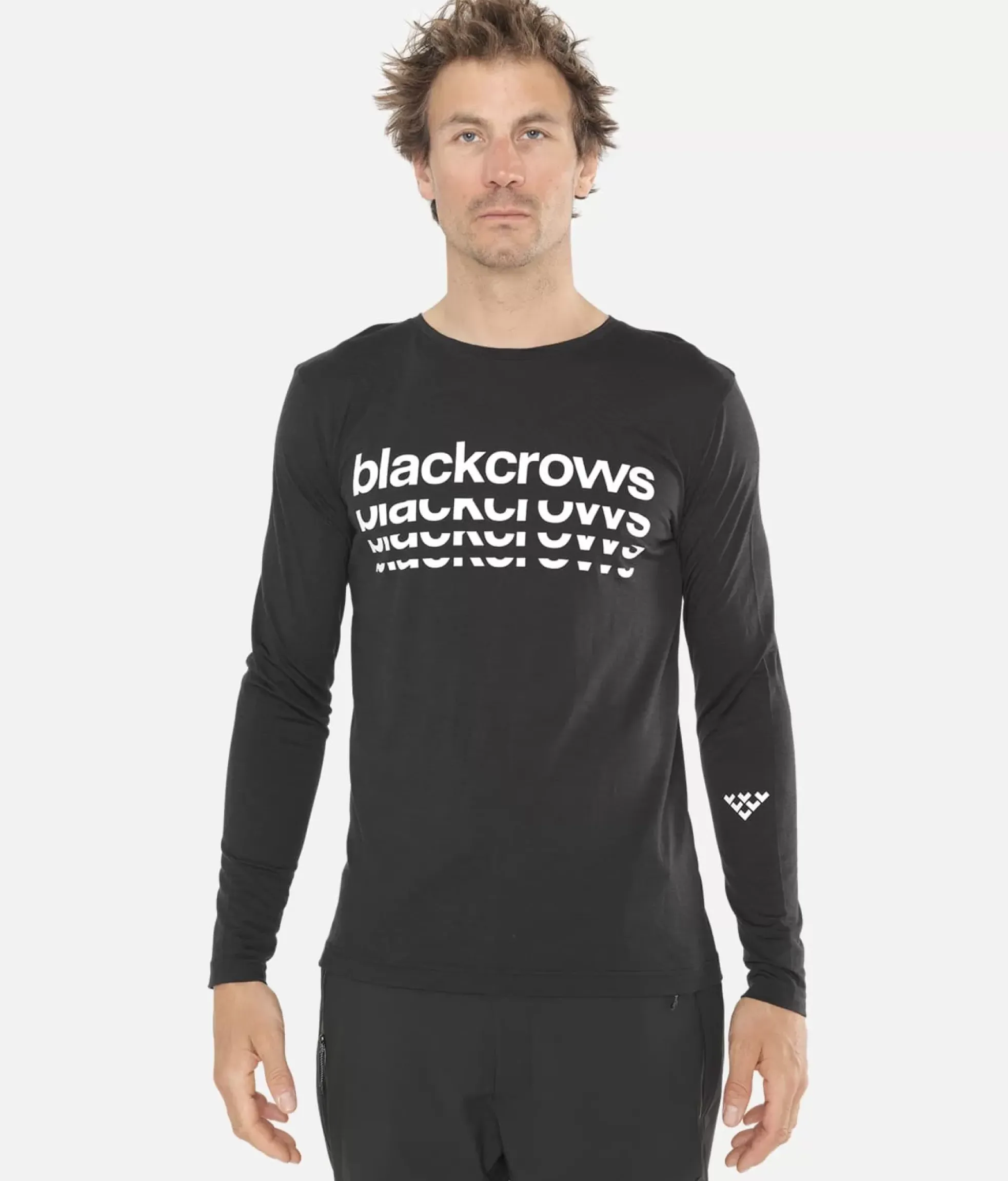 Best Black Crows T-Shirt Homme Merino Bc Manches Longues Noir-Blanc