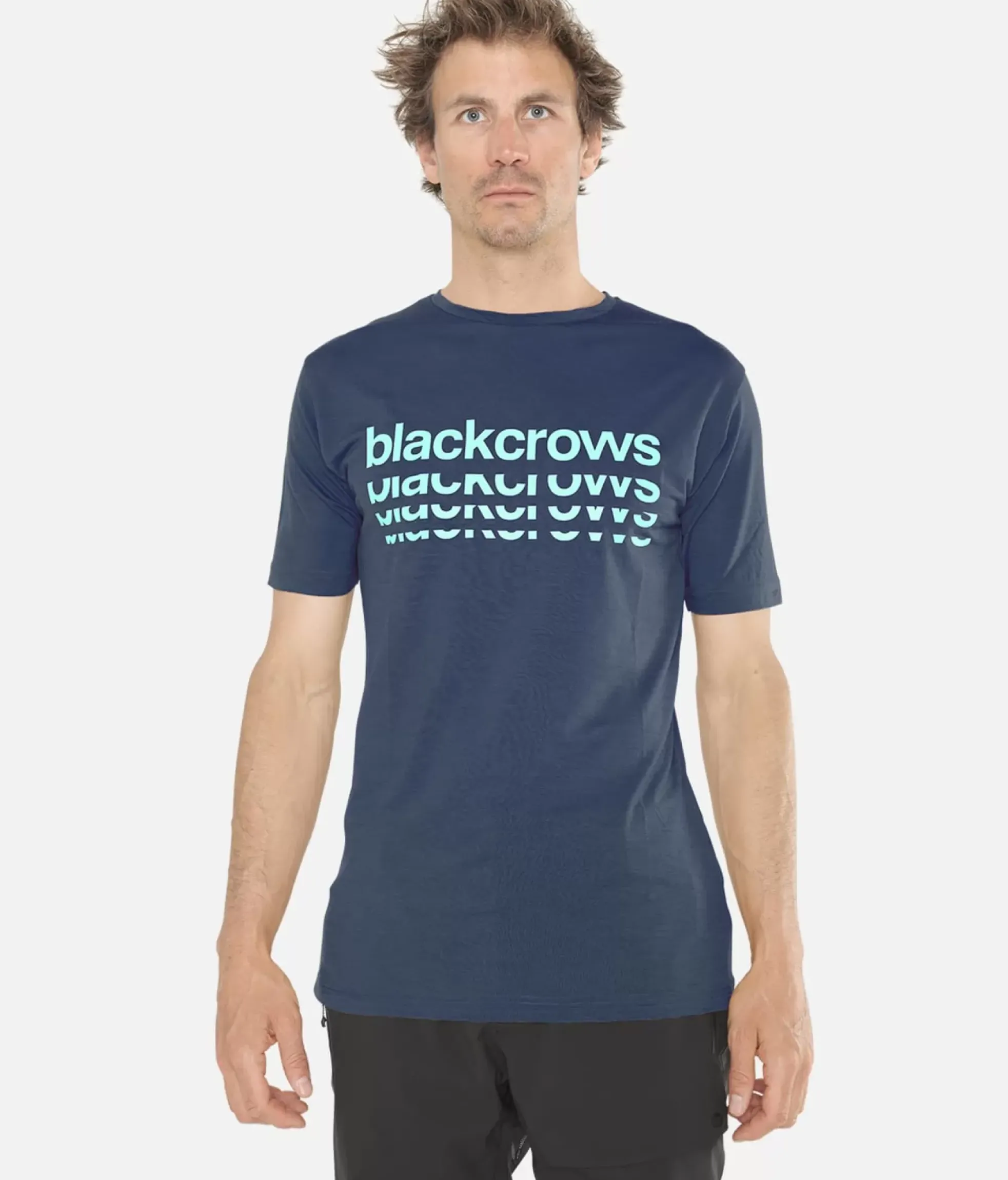 Discount Black Crows T-Shirt Homme Merino Bc Manches Courtes Bleu Fonce