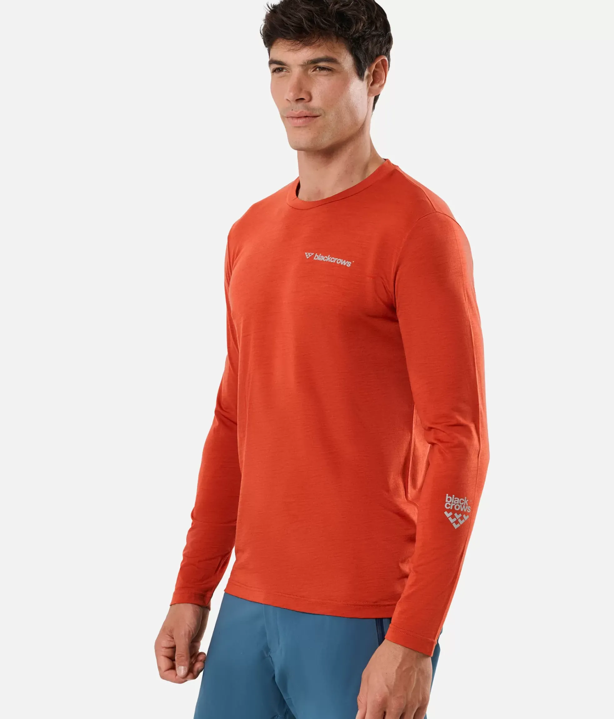 Clearance Black Crows T-Shirt Homme Merino Blend Manches Longues Rust Red