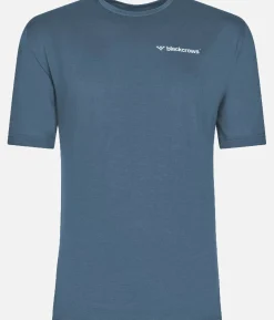 Sale Black Crows T-Shirt Homme Merino Blend Manches Courtes Bleu Petrole