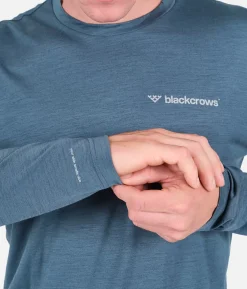Best Black Crows T-Shirt Homme Merino Blend Manches Longues Bleu Petrole