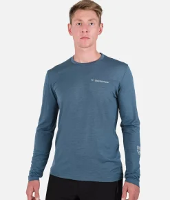 Best Black Crows T-Shirt Homme Merino Blend Manches Longues Bleu Petrole