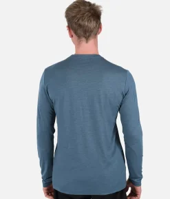 Best Black Crows T-Shirt Homme Merino Blend Manches Longues Bleu Petrole