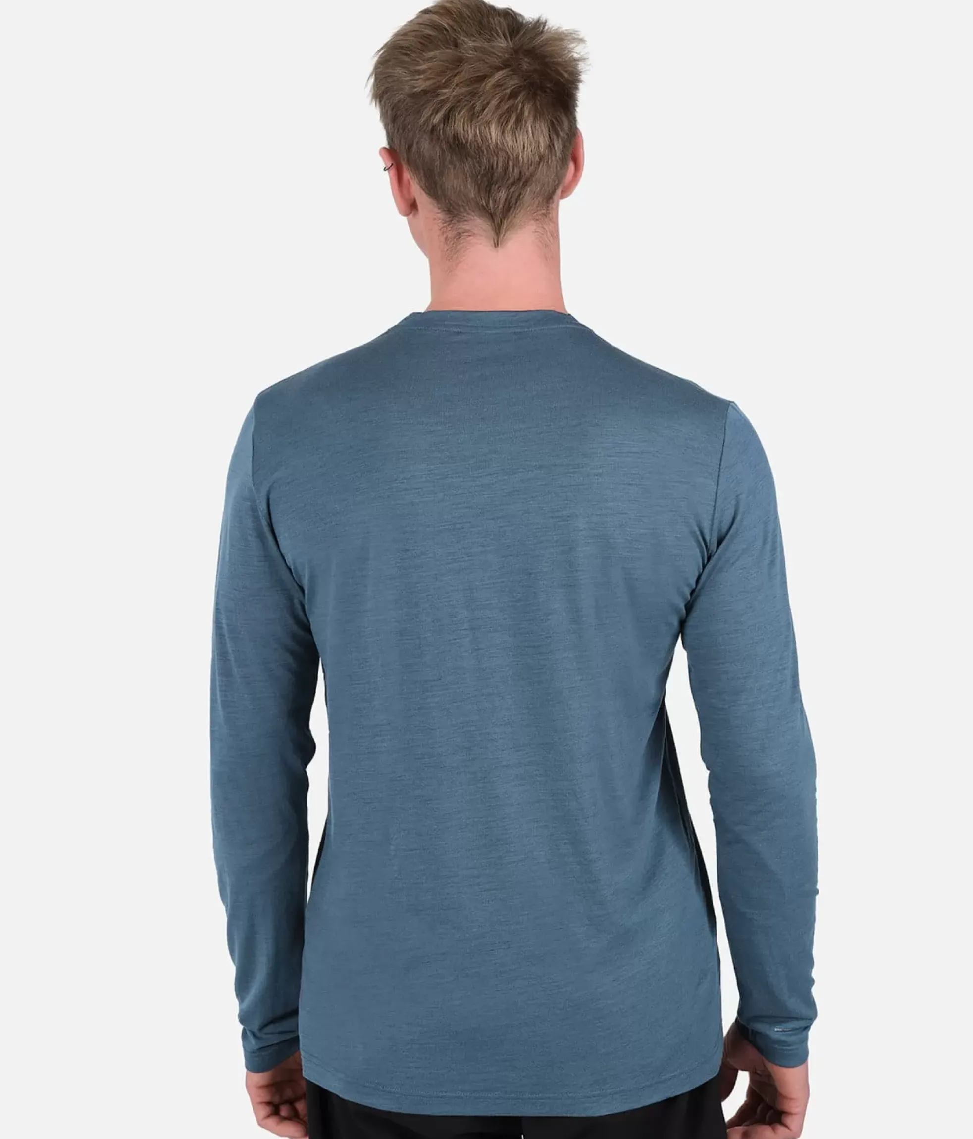 Best Black Crows T-Shirt Homme Merino Blend Manches Longues Bleu Petrole