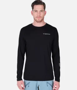 New Black Crows T-Shirt Homme Merino Blend Manches Longues Noir
