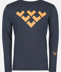 Discount Black Crows T-Shirt Homme Merino Manches Longues Chevron Bleu Fonce