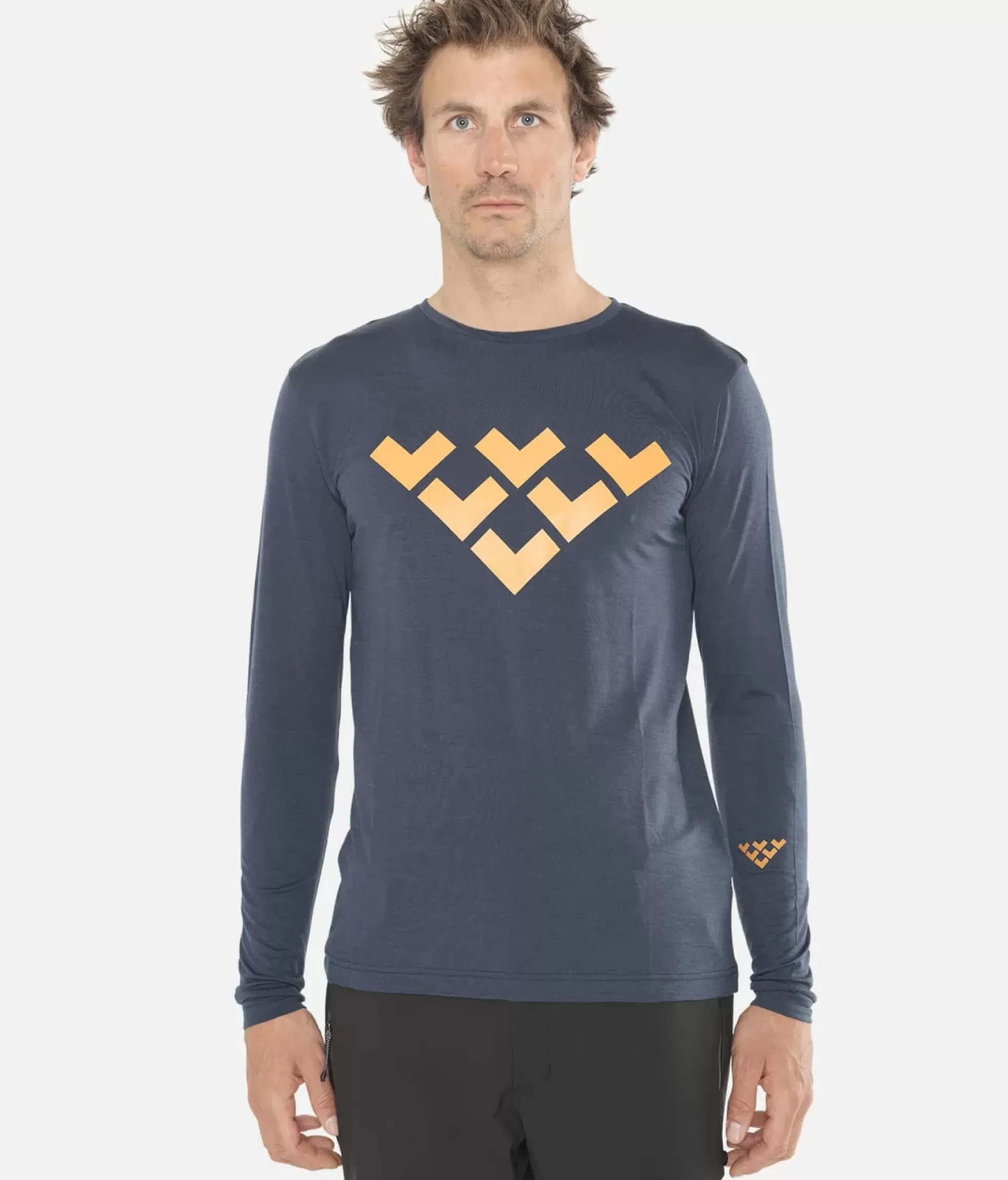 Discount Black Crows T-Shirt Homme Merino Manches Longues Chevron Bleu Fonce