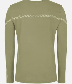 Hot Black Crows T-Shirt Homme Merino Manches Longues Line Vert Olive