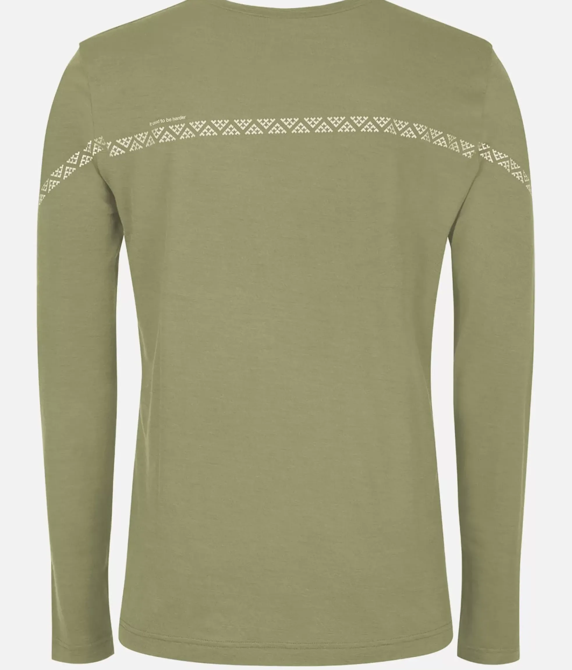 Hot Black Crows T-Shirt Homme Merino Manches Longues Line Vert Olive