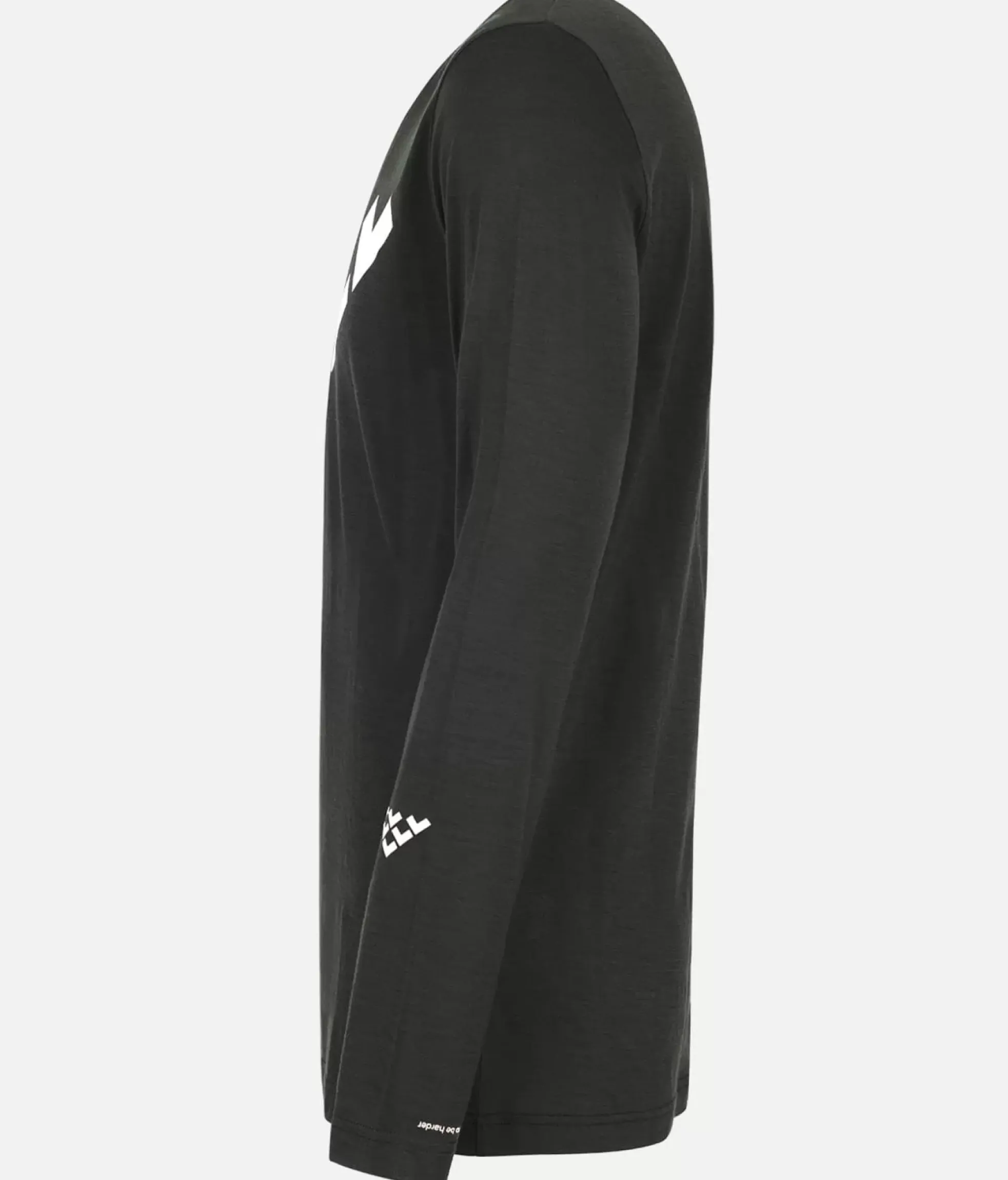 Online Black Crows T-Shirt Homme Merino Manches Longues Chevron Noir-Blanc