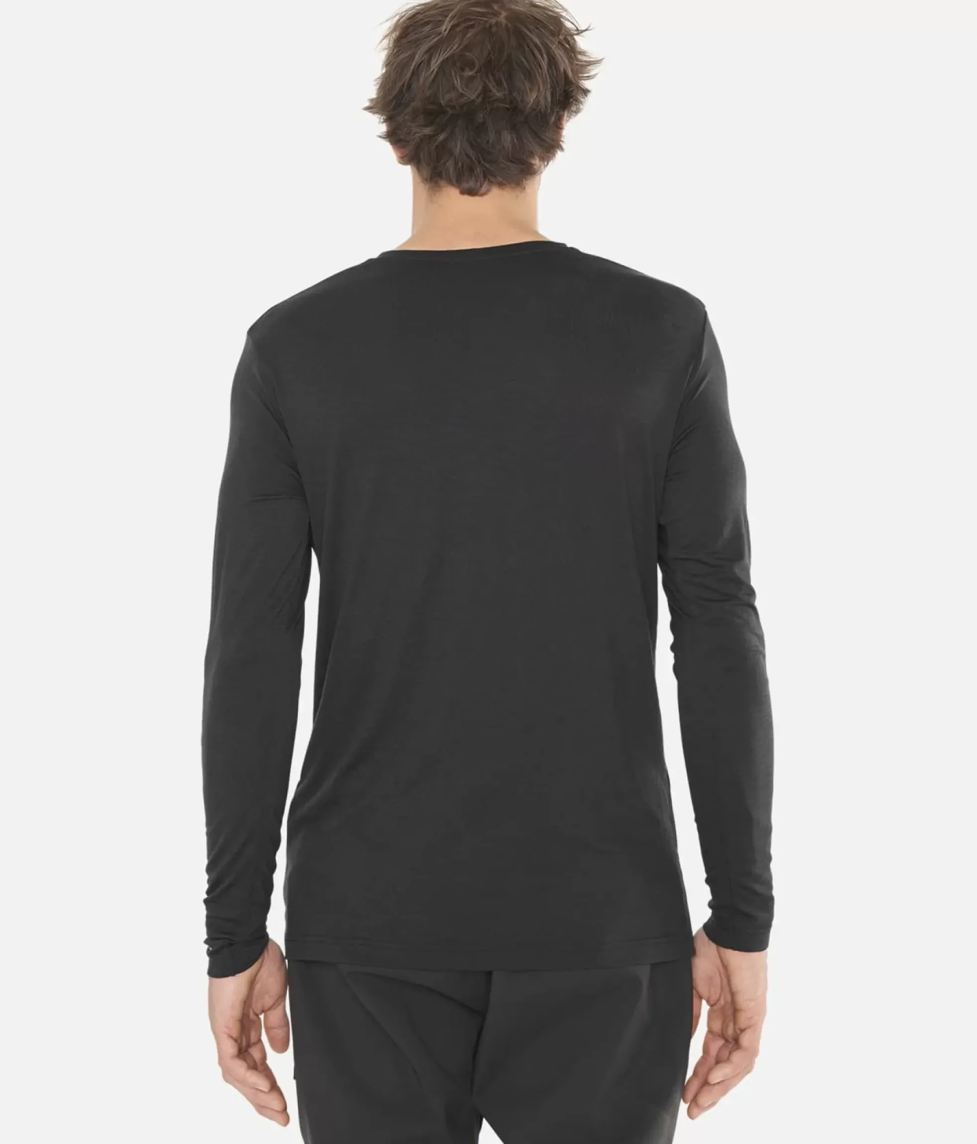 Online Black Crows T-Shirt Homme Merino Manches Longues Chevron Noir-Blanc