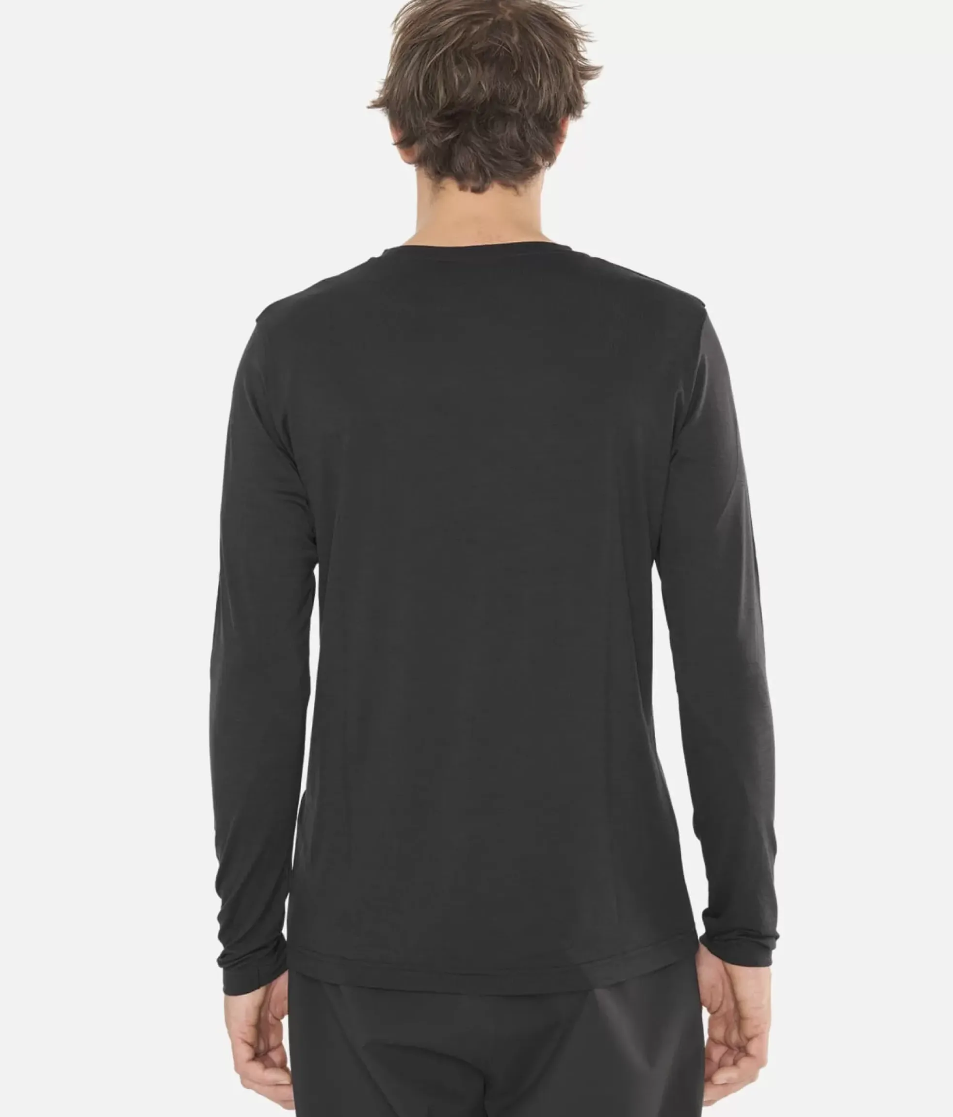 Hot Black Crows T-Shirt Homme Merino Manches Longues Chevron Noir-Jaune