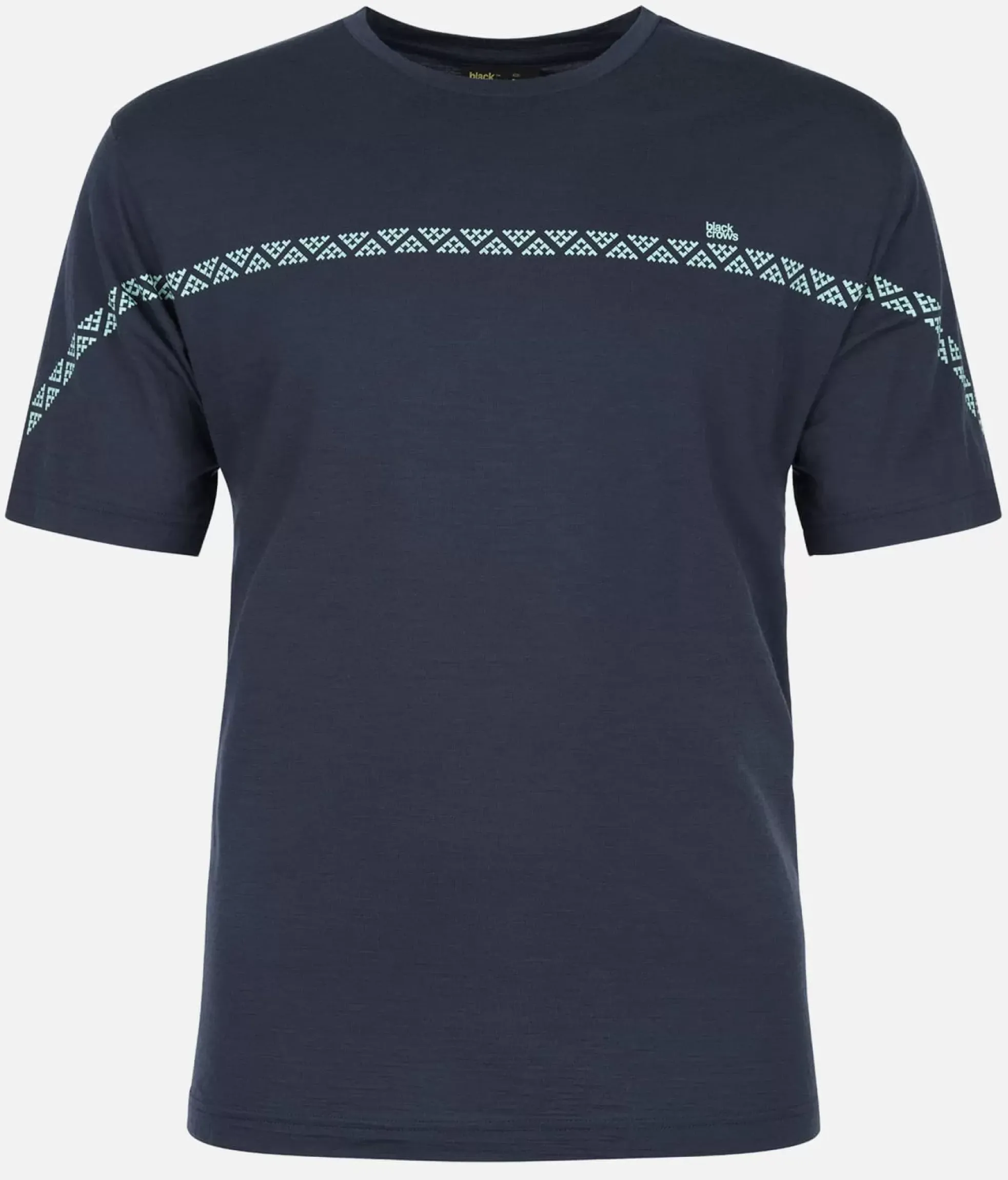New Black Crows T-Shirt Homme Merino Manches Courtes Line Bleu Fonce