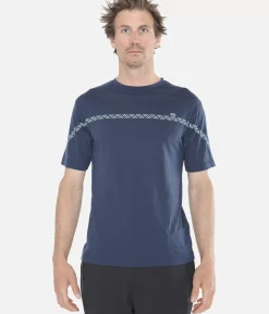 New Black Crows T-Shirt Homme Merino Manches Courtes Line Bleu Fonce