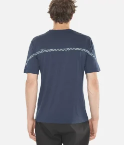 New Black Crows T-Shirt Homme Merino Manches Courtes Line Bleu Fonce