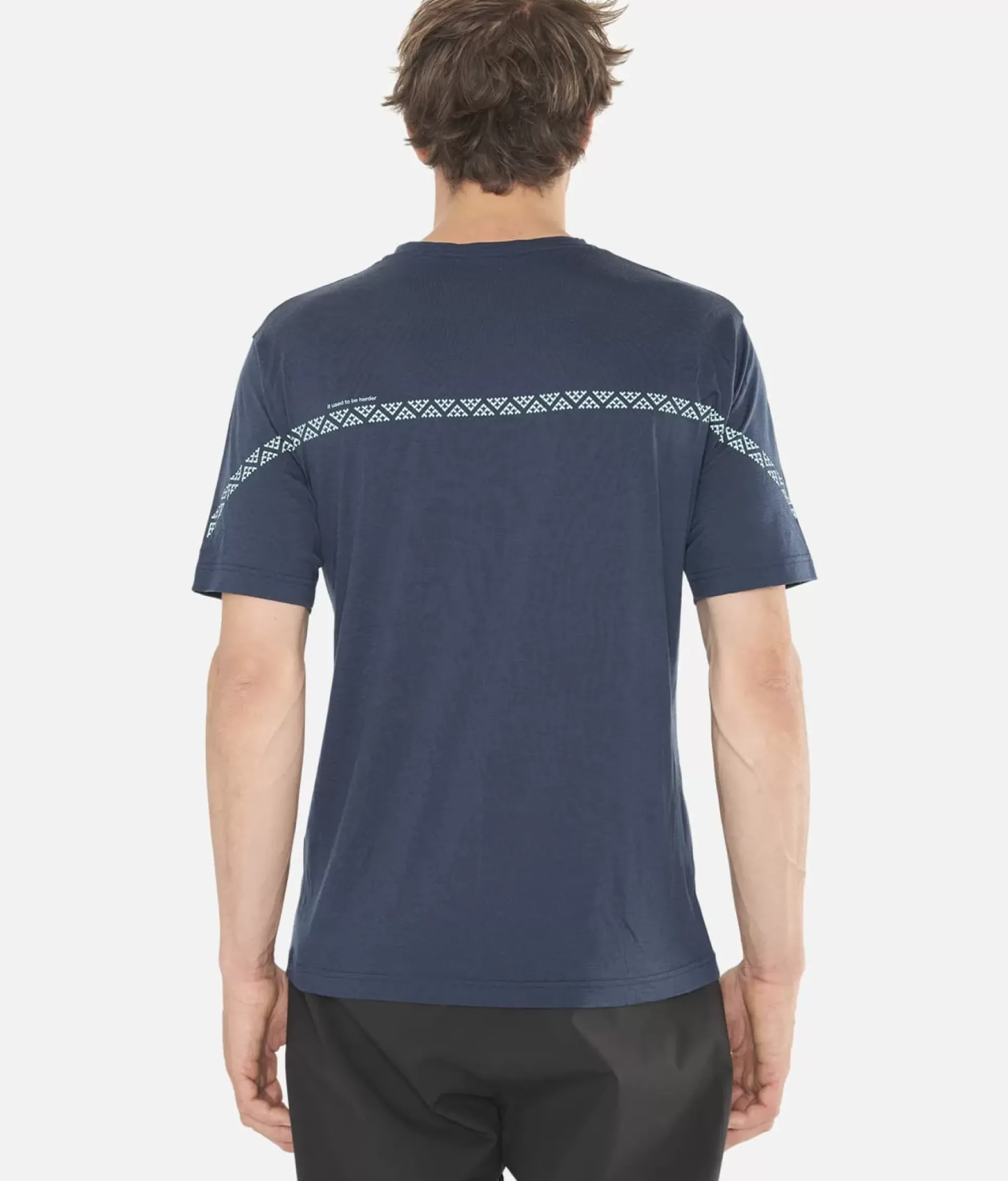 New Black Crows T-Shirt Homme Merino Manches Courtes Line Bleu Fonce