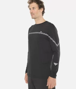 Clearance Black Crows T-Shirt Homme Merino Manches Longues Line Noir-Blanc