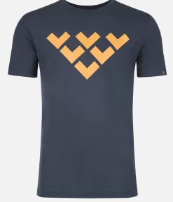Clearance Black Crows T-Shirt Homme Merino Manches Courtes Chevron Bleu Fonce