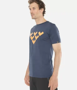 Clearance Black Crows T-Shirt Homme Merino Manches Courtes Chevron Bleu Fonce