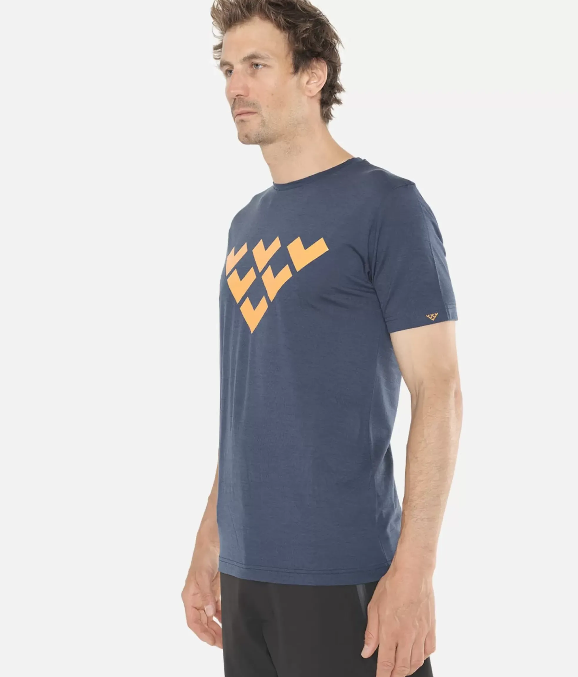 Clearance Black Crows T-Shirt Homme Merino Manches Courtes Chevron Bleu Fonce