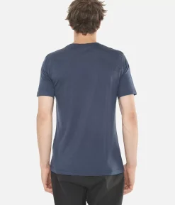 Clearance Black Crows T-Shirt Homme Merino Manches Courtes Chevron Bleu Fonce