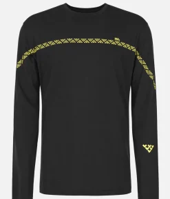 Sale Black Crows T-Shirt Homme Merino Manches Longues Line Noir-Jaune