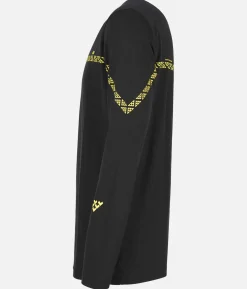 Sale Black Crows T-Shirt Homme Merino Manches Longues Line Noir-Jaune