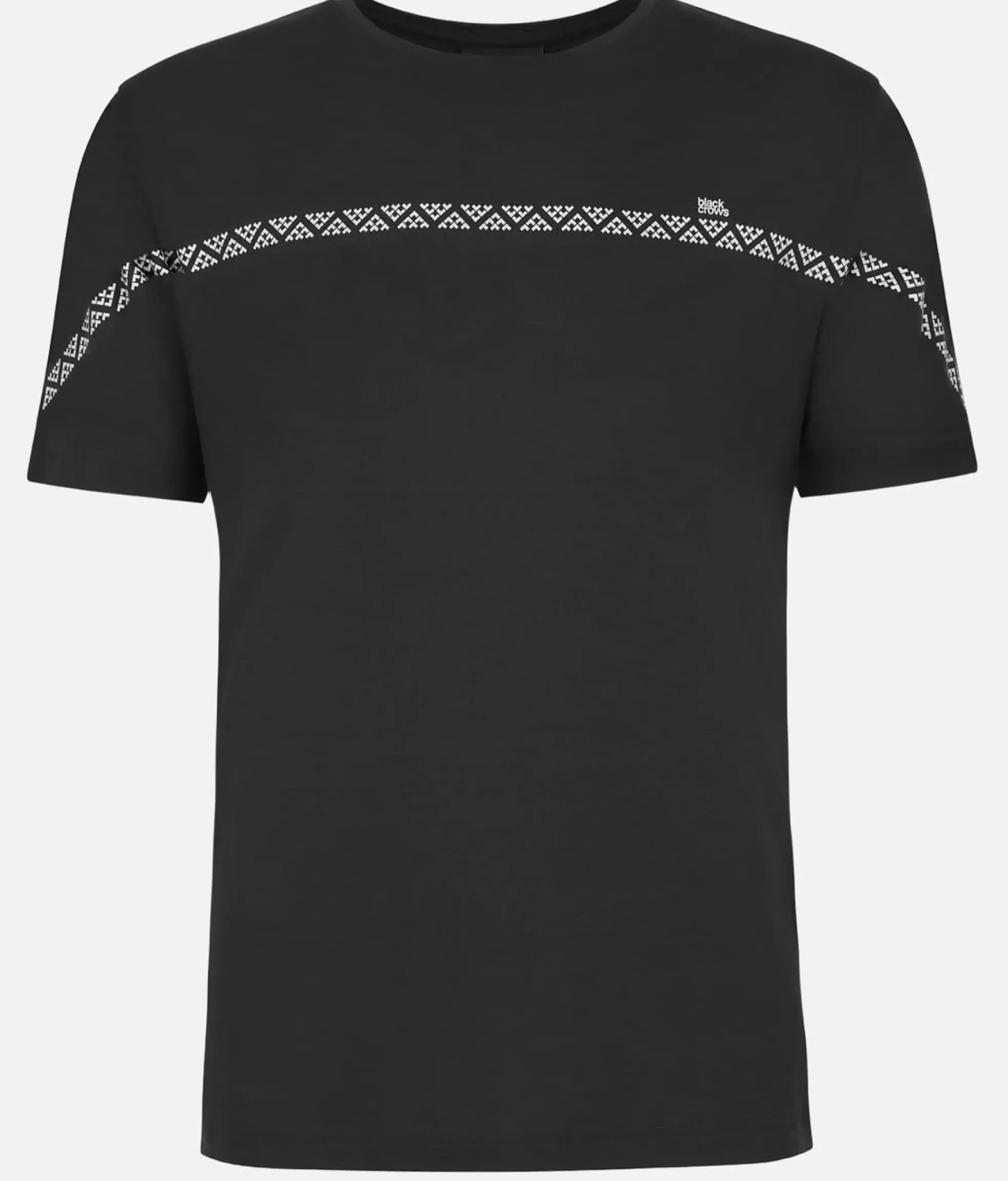 Sale Black Crows T-Shirt Homme Merino Manches Courtes Line Noir-Blanc